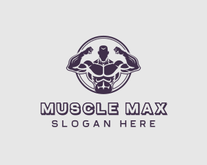 Bodybuilder Strong Man logo