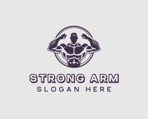 Bodybuilder Strong Man logo design