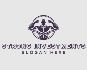 Bodybuilder Strong Man logo