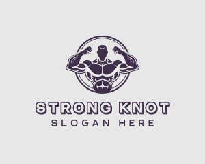 Bodybuilder Strong Man logo design