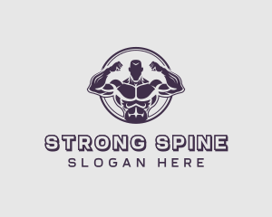 Bodybuilder Strong Man logo design