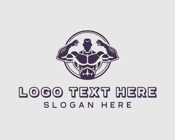 Bodybuilder Strong Man logo