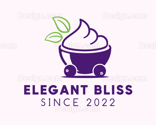 Blueberry Ice Cream Cart Logo