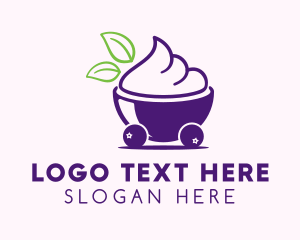 Blueberry Ice Cream Cart Logo