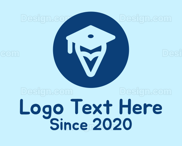 Graduation Cap Location Pin Logo