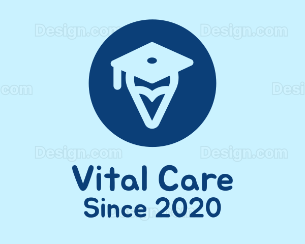 Graduation Cap Location Pin Logo