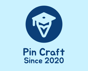 Graduation Cap Location Pin logo design