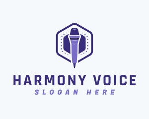 Violet Voice Mic logo design