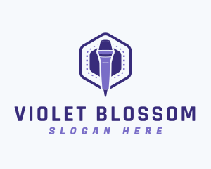 Violet Voice Mic logo design