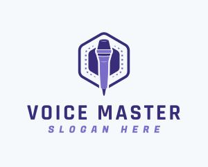 Violet Voice Mic logo design