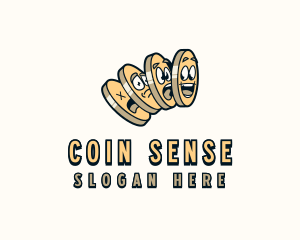 Cartoon Money Coins logo design