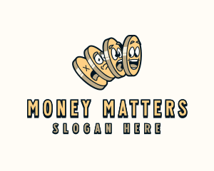 Cartoon Money Coins logo design