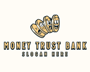 Cartoon Money Coins logo design