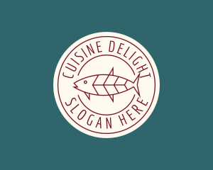 Fish Restaurant Dish logo design