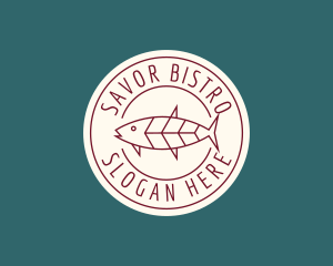 Fish Restaurant Dish logo design