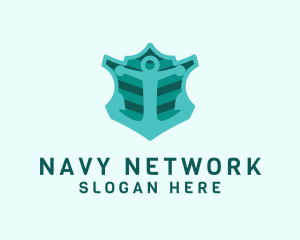 Navy Anchor Marine logo
