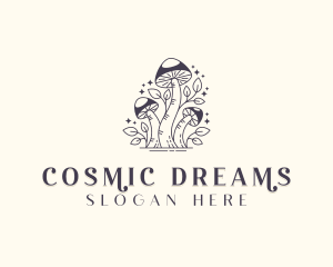 Psychedelic Garden Mushroom logo design