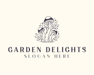 Psychedelic Garden Mushroom logo design