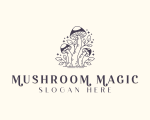 Psychedelic Garden Mushroom logo design