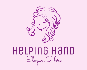 Feminine Curly Hair Logo