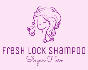 Feminine Curly Hair logo design