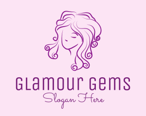 Feminine Curly Hair logo design