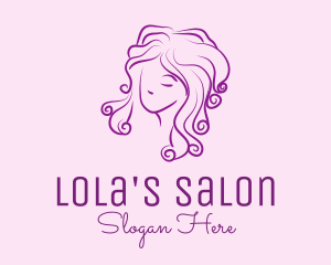 Feminine Curly Hair logo design