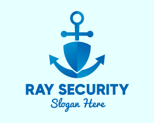 Anchor Security Shield  logo design