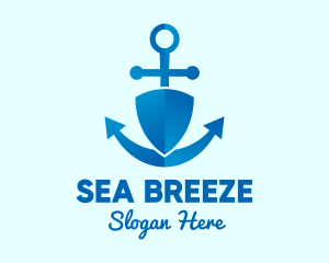 Anchor Security Shield  logo design