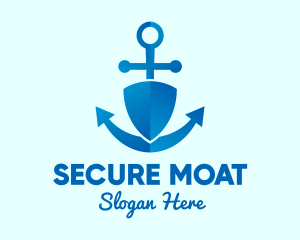 Anchor Security Shield  logo design