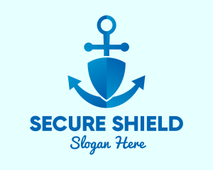 Anchor Security Shield  logo design