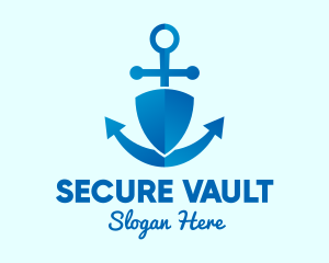 Anchor Security Shield  logo design