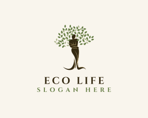 Tree Plant Woman logo design