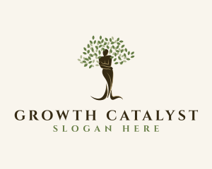 Tree Plant Woman logo design