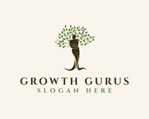 Tree Plant Woman logo design