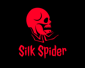 Creepy Skull Spider Tattoo logo design