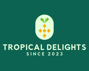 Diamond Pineapple Fruit logo design