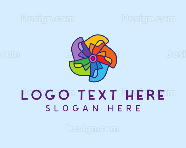 Fun Colorful Pinwheel Logo