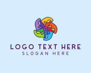 Fun Colorful Pinwheel logo