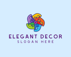 Fun Colorful Pinwheel logo design