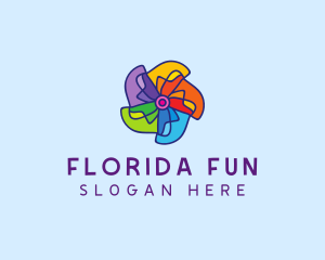 Fun Colorful Pinwheel logo design