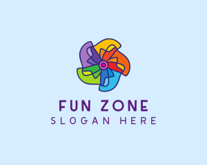 Fun Colorful Pinwheel logo design