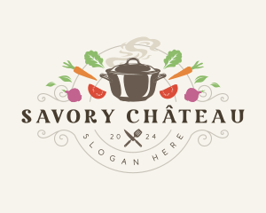 Cooking Pot Vegetable logo design