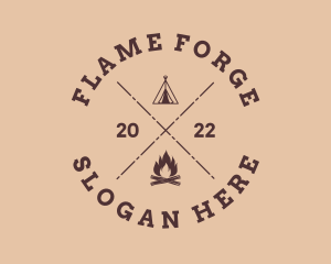 Outdoor Bonfire Camp logo design