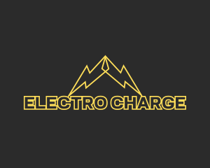 Yellow Lightning Volt logo design