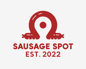 Red Pin Sausage  logo design