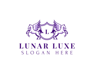 Pegasus Luxe Shield logo design