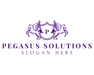 Pegasus Luxe Shield logo design