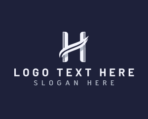 Elegant Stylish Swoosh Letter H logo