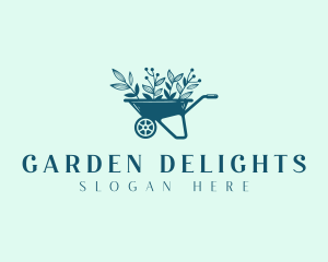 Wheelbarrow Garden Landscaping logo design